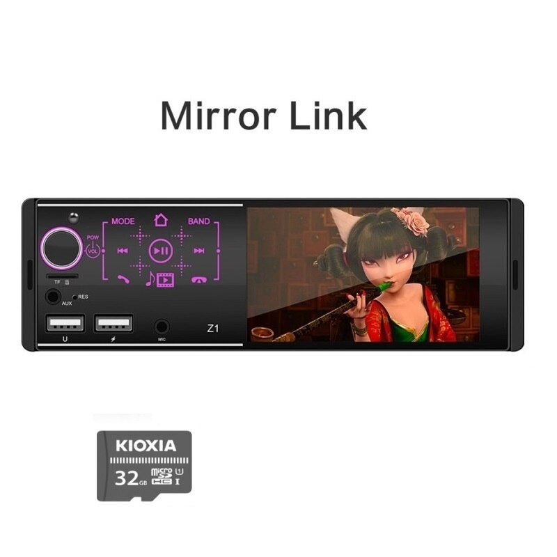 Touchscreen 4 inch 1 din autoradio android autoradio stereo-ontvanger usb auto  mp5 spelers bluetooth handsfree auto multimedia: Z1ts sd-kaarten
