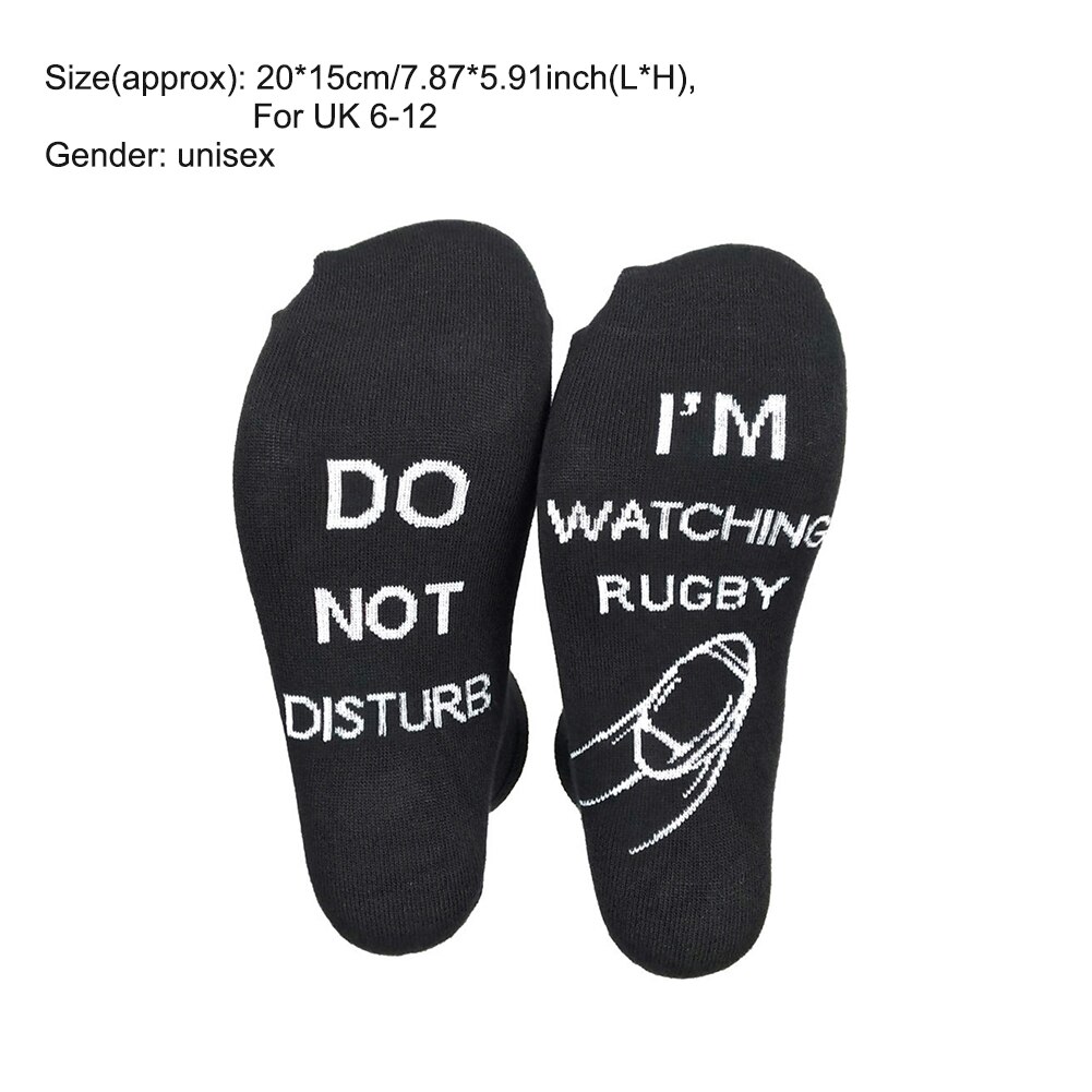 Femmes hommes ne pas déranger je regarde Rugby drôle quotidien porter mi-mollet nouveauté chaussettes confortable doux lettre imprimé