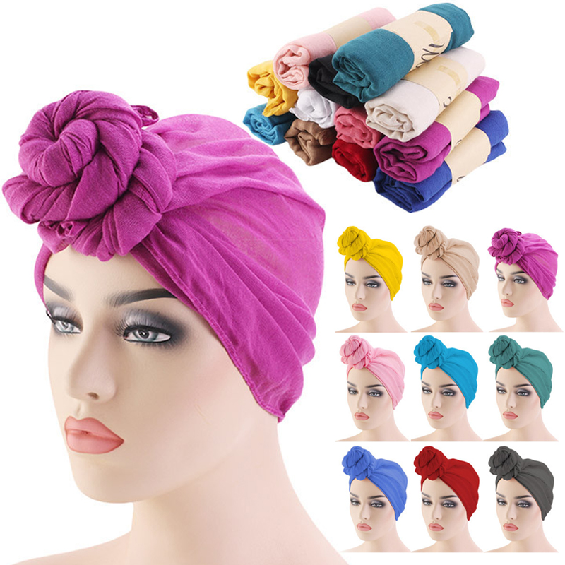 Vrouwen geknoopte tulbandmutsen, hoeden in indiase stijl, chemomutsen, haaraccessoires, bandana's