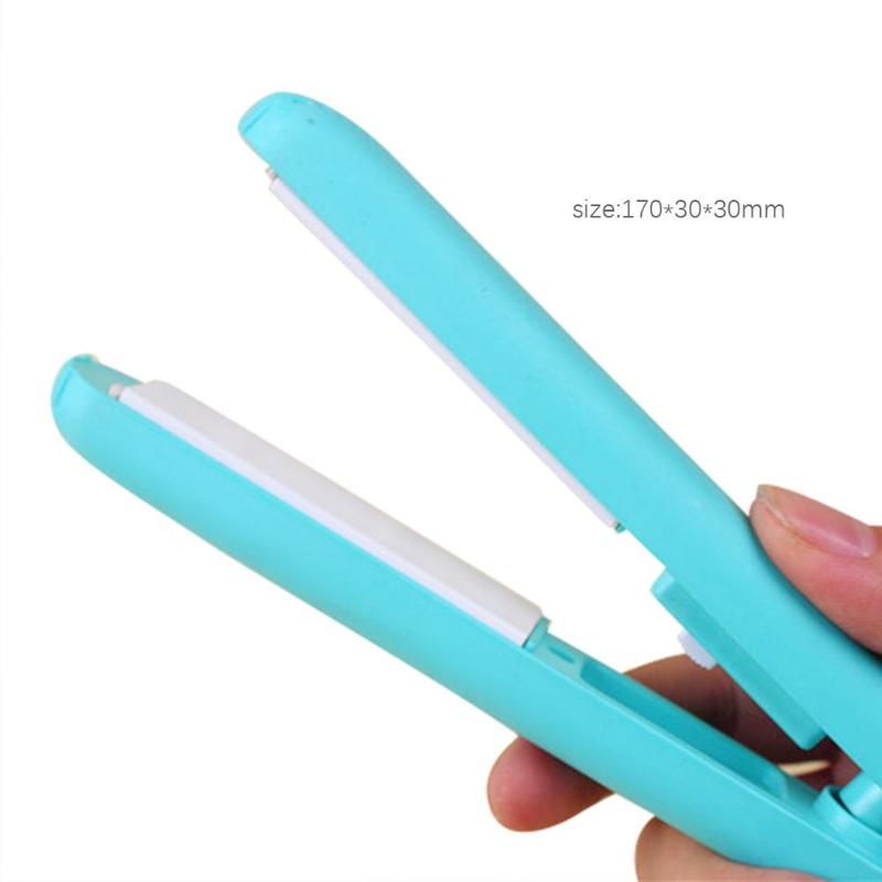 Mini Ceramic Electric Hair Straightener Curling Iron Straightening Corrugated Irons Home DIY Hair Styling Tools Flat Tools