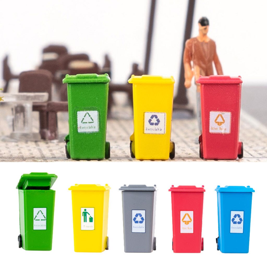 5 Kleur Plastic Mini Prullenbak Vuilnisbakken Kids Vuilnis Classificatie Curbside Truck Prullenbak Speelgoed Potlood Cup