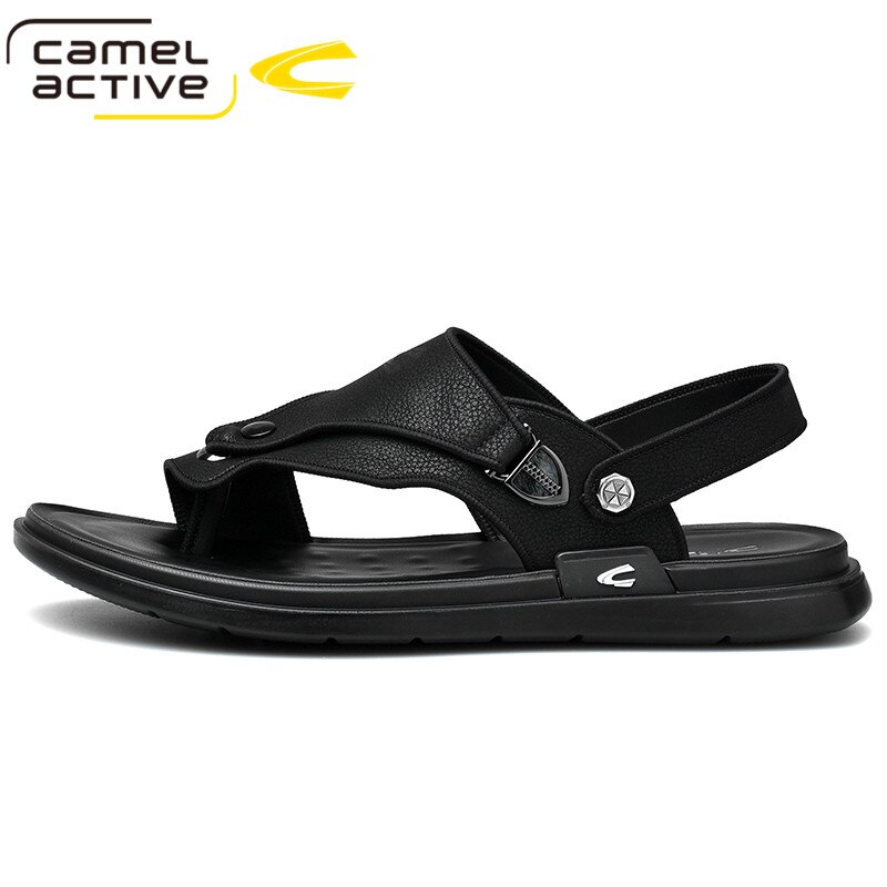 Camel Active Men Sandals Leather Sandals Men Comfortable Leisure Buckle Strap Brand Shoes Men Beach Sandals