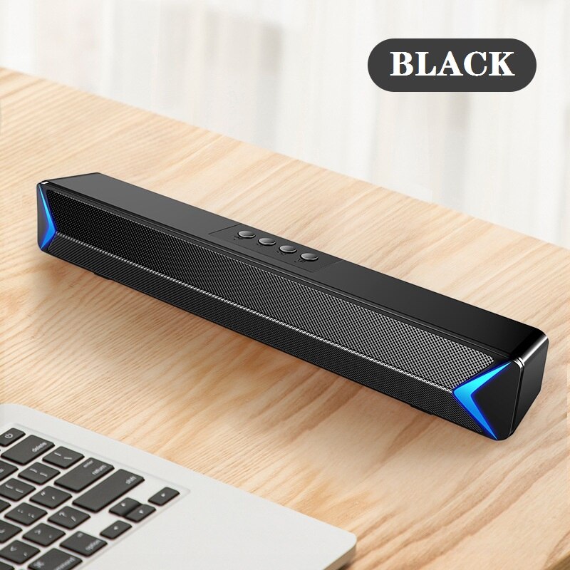Bluetooth Speaker Home Theater Surround Soundbar Voor Tv Fm Radio Bedrade En Draadloze Geluid Bass Luidspreker: Black