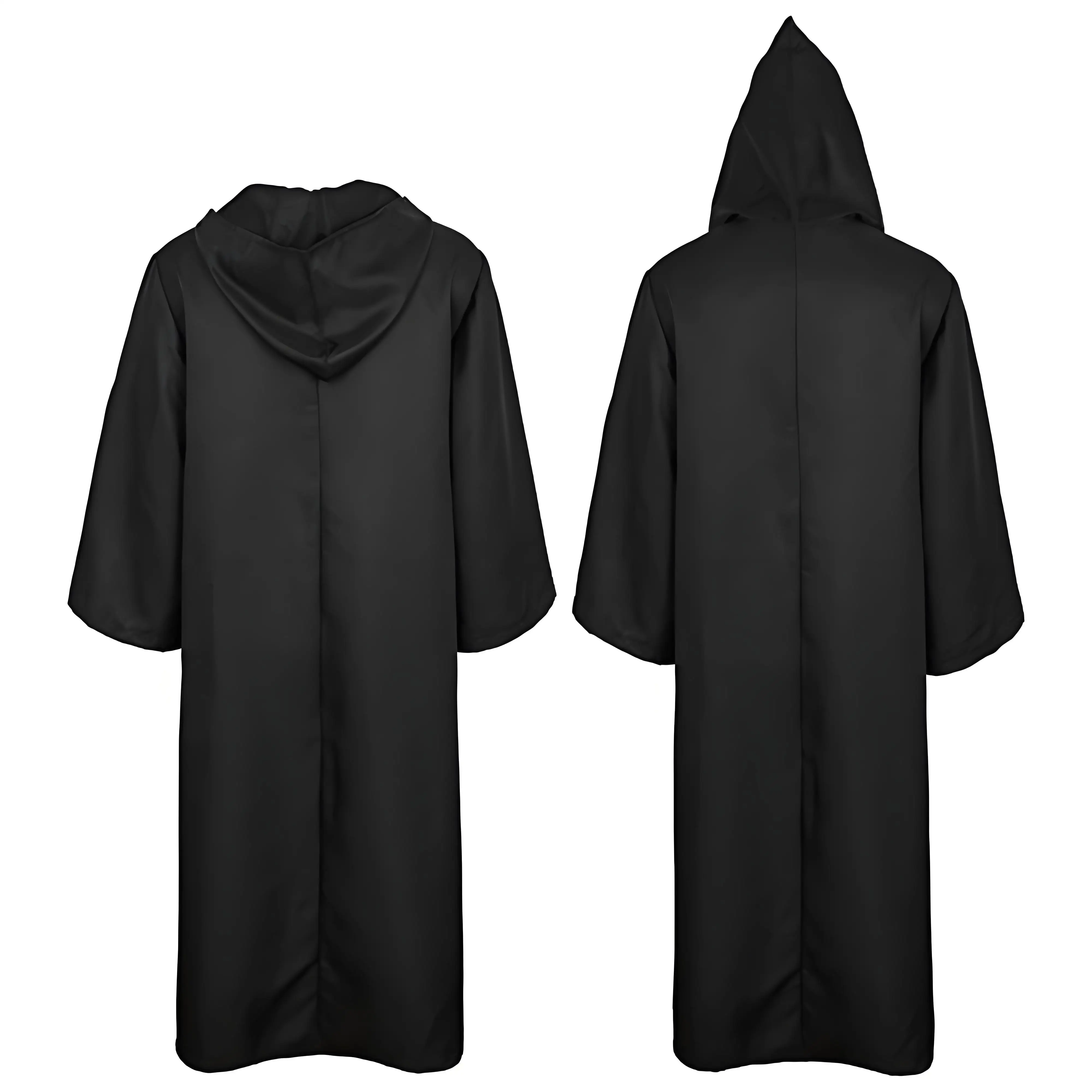 Black Cape Cloak Warrior Costume for Adults Vampire Cape with Hood Adult Halloween Cosplay Vampire Christmas Costume Robe Cape