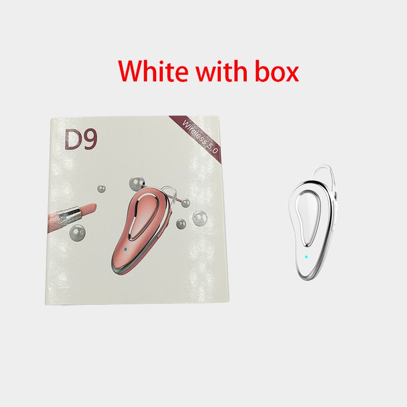 2022 mini-bluetooth-headsets, freisprecheinrichtungen, 5.0 kabellose kopfhörer, ohrhörer mit mikrofon und ohrhaken: Weiß mit box