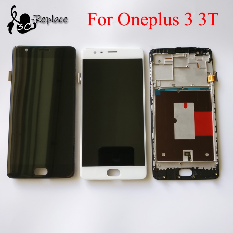 Original/TFT 5,5 "Für Oneplus 3 3T 1 + 3 3T A3000 a3003 LCD Anzeige berühren Bildschirm Digitizer Montage/Mit Rahmen/Batterie Abdeckung