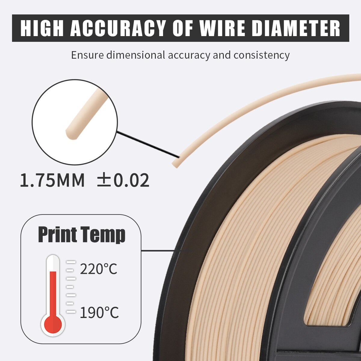 1.75mm 3D Printer Low Temp Wood Filament 10% Wood Fiber PLA 3D Filament Close Wooden Effect Printing 1KG With Spool Consumable