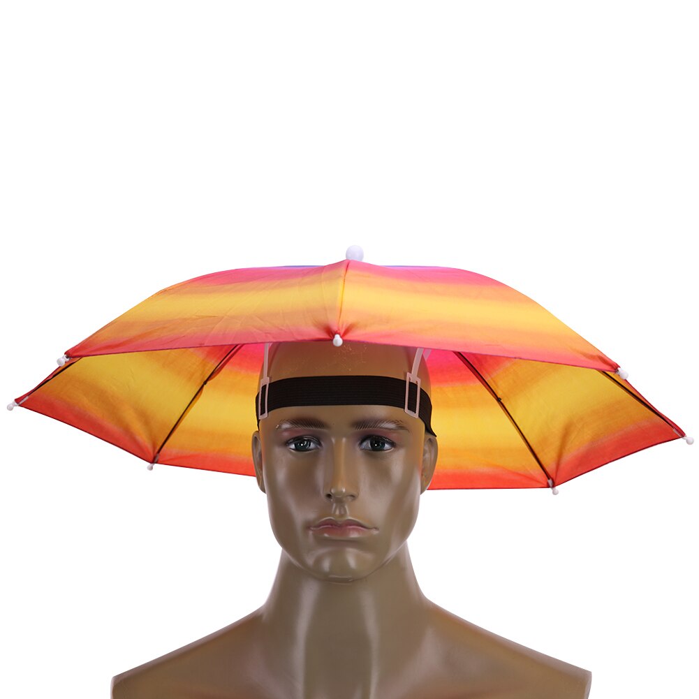 Portable Fishing Cap Outdoor Sport Umbrella Hat Anti-Rain Hiking Travel Camping UV Anti-Sun Umbrellas Hats Sun Protector Caps: F