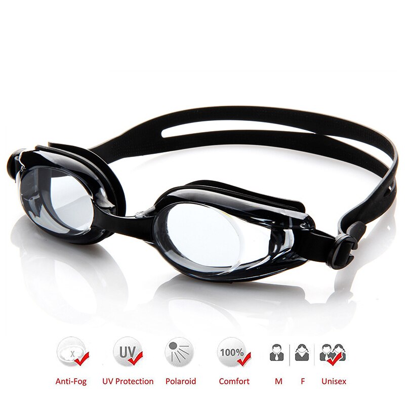 Myopia Nearsighted Corrective Prescription Swimming Goggles (-1.5 to -8.0 Diopters) with Anti Fog and UV Protection Lenses