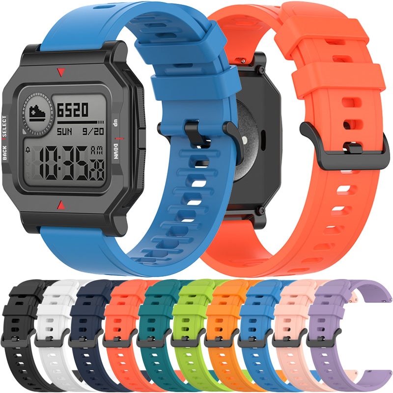 Pehmeä silikoninen kellon ranneke xiaomi huami amazfit neo smart kellon vaihtorannekkeella työkaluvyötarvikkeilla urheiluranneke