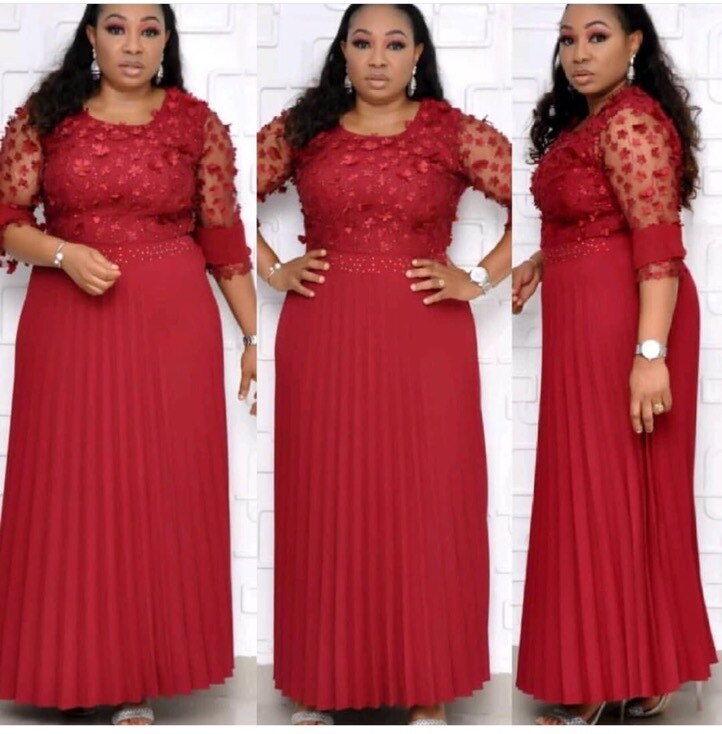 Plus size afrikanske kvinder broderi blonder vintage kjole damer gulvlængde aften fest maxi lang kjole retro