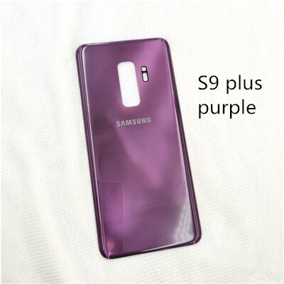 Samsung Galaxy S9 Plus 3D cubierta de batería trasera de cristal Samsung s9plus cubierta de la puerta de reemplazo de la cáscara trasera y etiqueta adhesiva: s9 plus purple