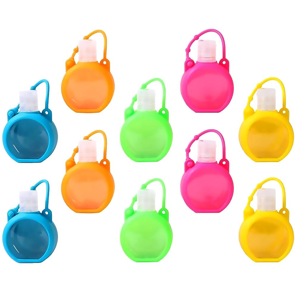 10 stk mini desinfektionsgel holder genopfyldelig håndgel dispenser med nøglering mini desinfektionsholder til børneskole