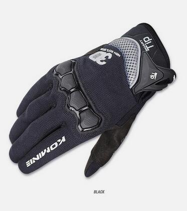 Komine GK-162 GK 162 3D Protective Mesh Gloves Motorbike BMX Bike Off Road Glove: Black / XXL