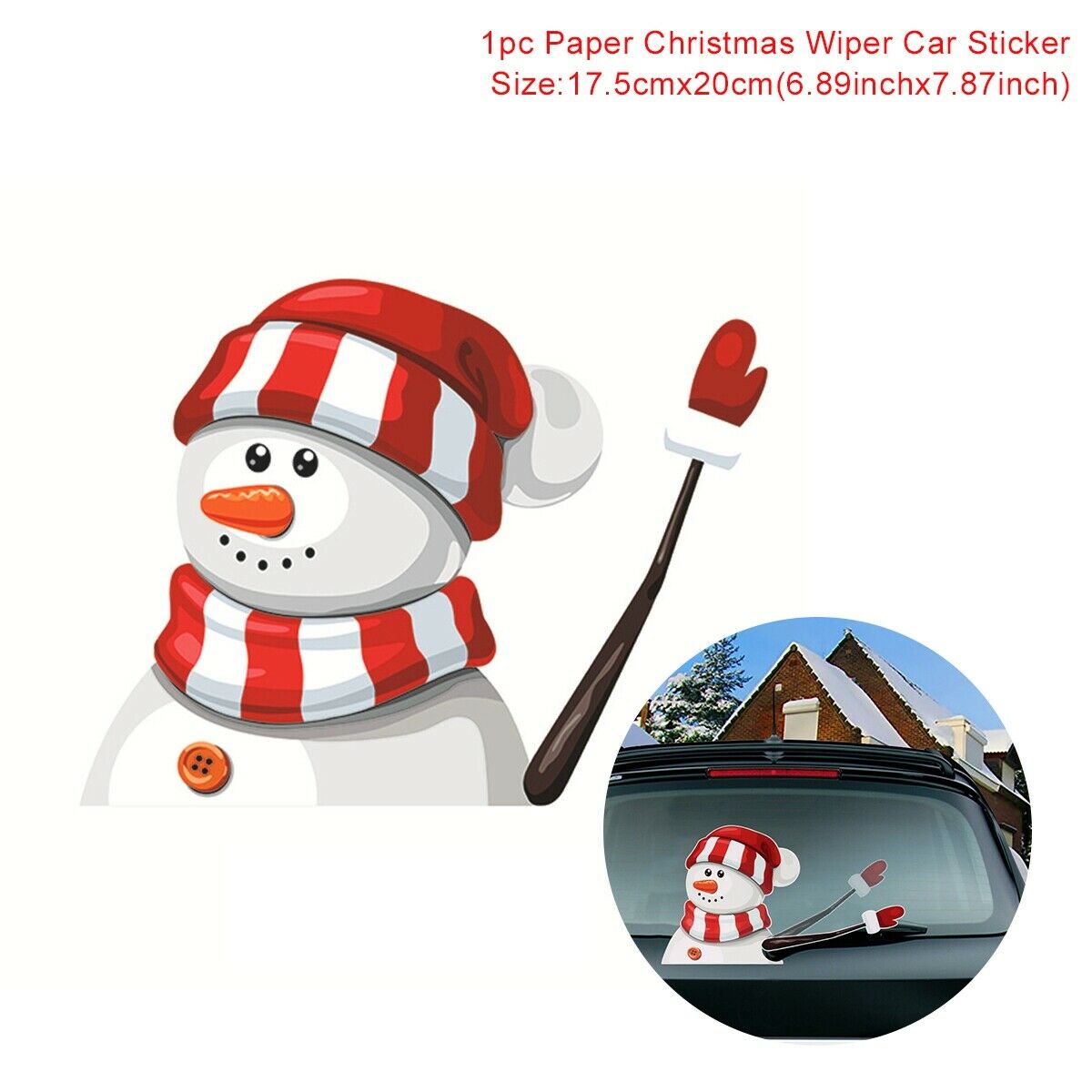 Christmas Decoration Santa Claus 3D PVC Waving Car Stickers Styling Window Wiper Decals Rear Windshield Decor: Styling B
