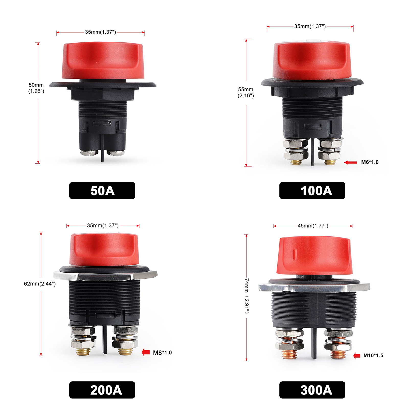 DC 32V interruptor de batería de coche seccionador aislador de potencia 50A 100A 200A 300A Kit de interruptor de rally de corte para coche motocicleta camión barco
