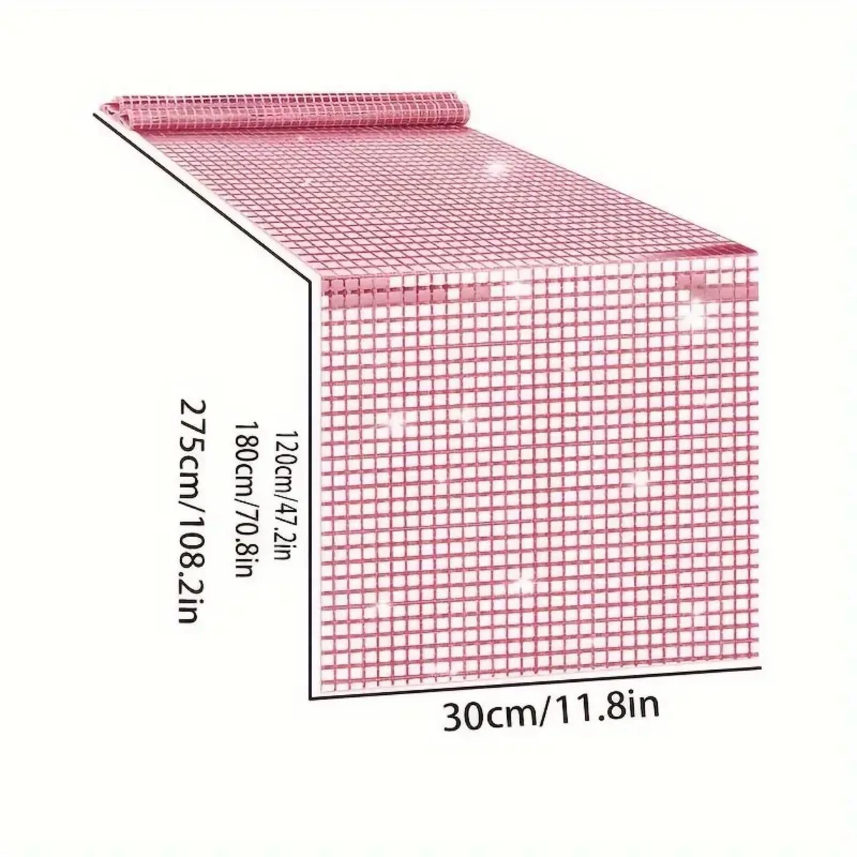 Glitter disco party bordlöpare spegellöpare retro tema discokula borddekoration födelsedag möhippa dans festtillbehör: 30*220cm / Lila