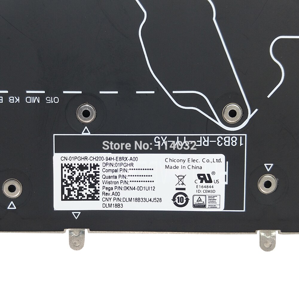 Ons Toetsenbord Voor Dell Alienware M17 R1 M15 Us Engels Zwart Met Achtergrondverlichting Geen Frame 0KN4-0D1UI12 948-E8MJ Originele