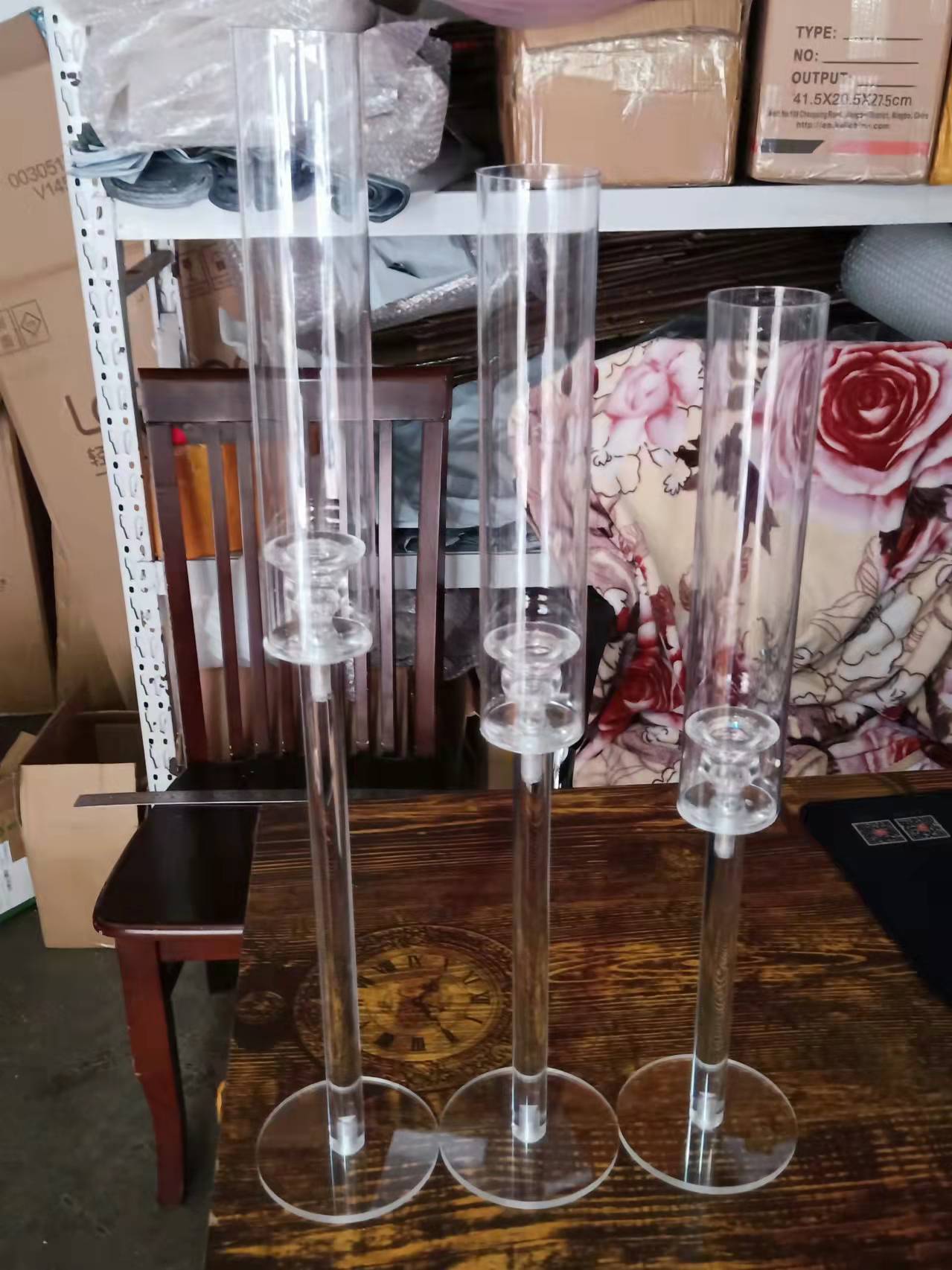 Acrylic Candlestick Centerpieces, Road Lead Candelabra, Centerpieces for Wedding, Christmas Decor, 3 Pcs