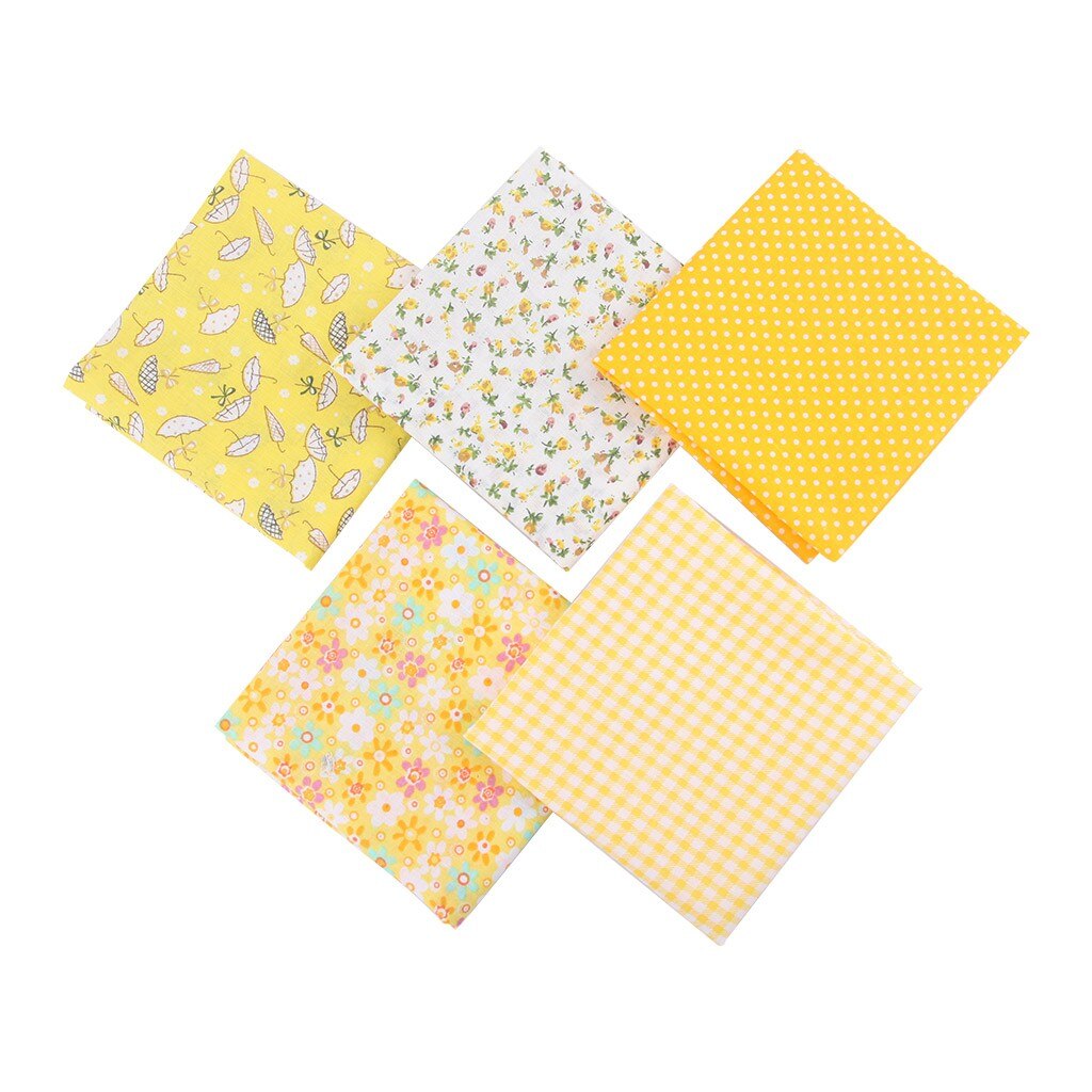 DIY Hand Stitched Children's Cotton Floral Printed Handkerchief Kids Boys Girls Small Floral Casual Handkerchief 5pcs: YELLOW