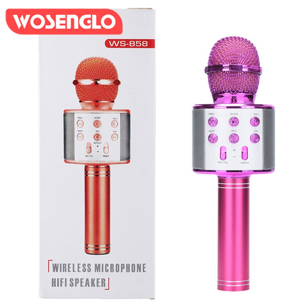 WS858 Bluetooth Handheld Karaoke Speaker Player Machine for Kids Adults Home KTV Party for Android/Iphone/Ipad/Pc Girl Boy: D