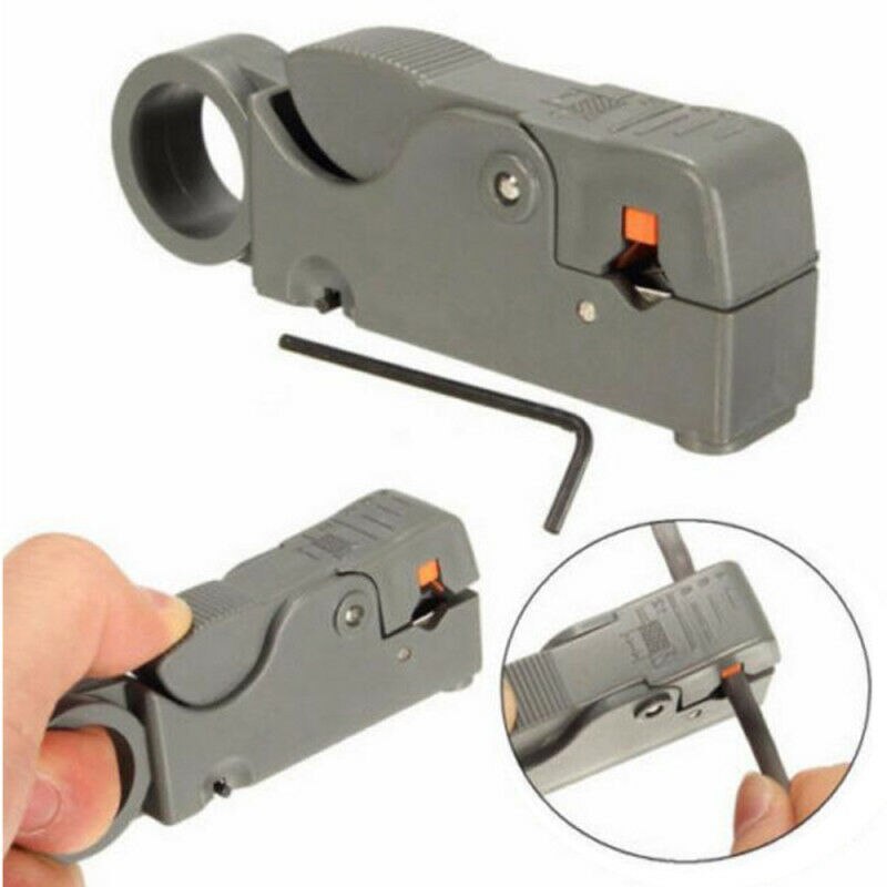 Cat 6 Coax Cable Wire Stripper Stripping Cutter Automatic Tool for RG6 RG58 RG59