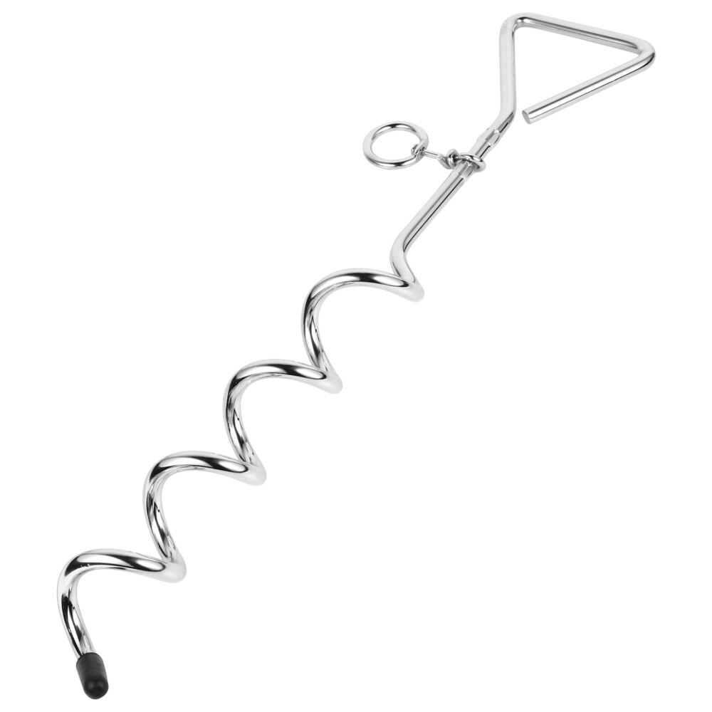 1pc Dog Tie Out Stake Screw Anchor Down Post Stainless Steel Dog Tie Chain Puppy Spiral Stake Spiral Traction Dog Pile Pet Leash