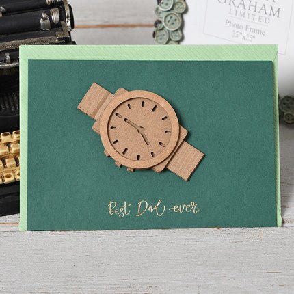 Vintage Kleine Kaart Uitnodiging Kids Party Verjaardagskaart Dad Vaderdag Mini Card: Watch