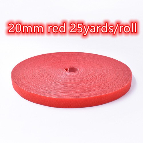 25/50Yards Sticker Tape 20Mm Nylon Adhesive Haken Loops Fastener Tape Terug Naar Zelf Naaien Craft diy Kabelbinders Accessoires: 20mm red 25yards