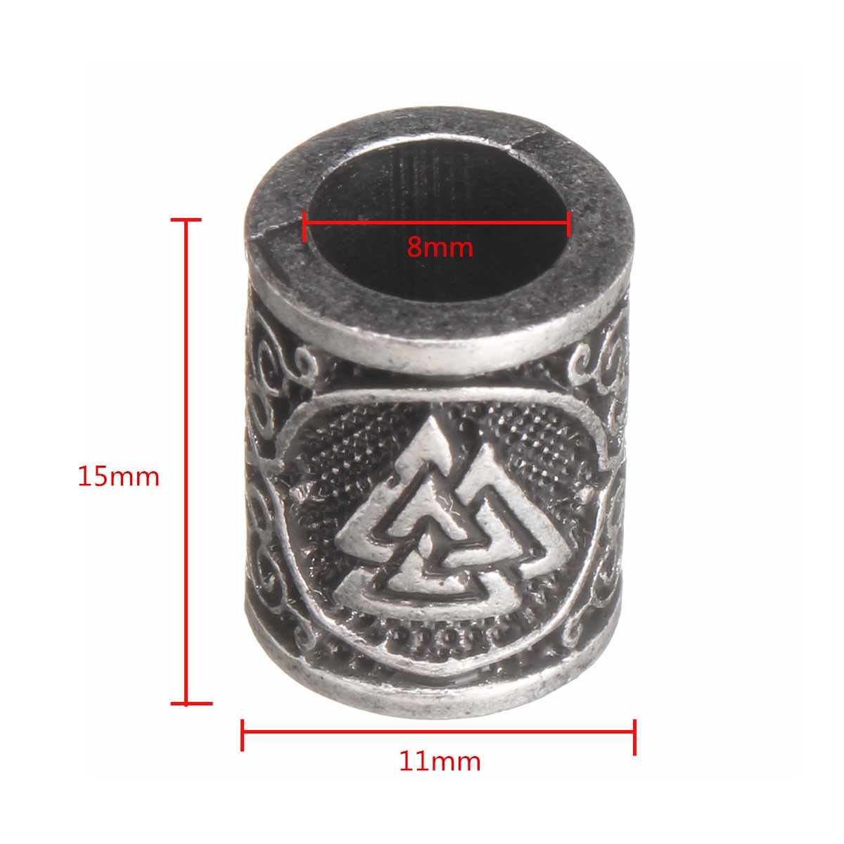 Metall norse runor berlocker pärla silver dreadlock skägg hårring för diy fynd armband hänge halsband smycken