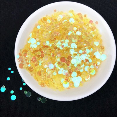 20 G/partij 4000Pcs Transparante Dot Vorm Pailletten Multi Size 2-4Mm Ronde Pailletten Pailetten Nagels, bruiloft Decoratie Confetti: Yellow