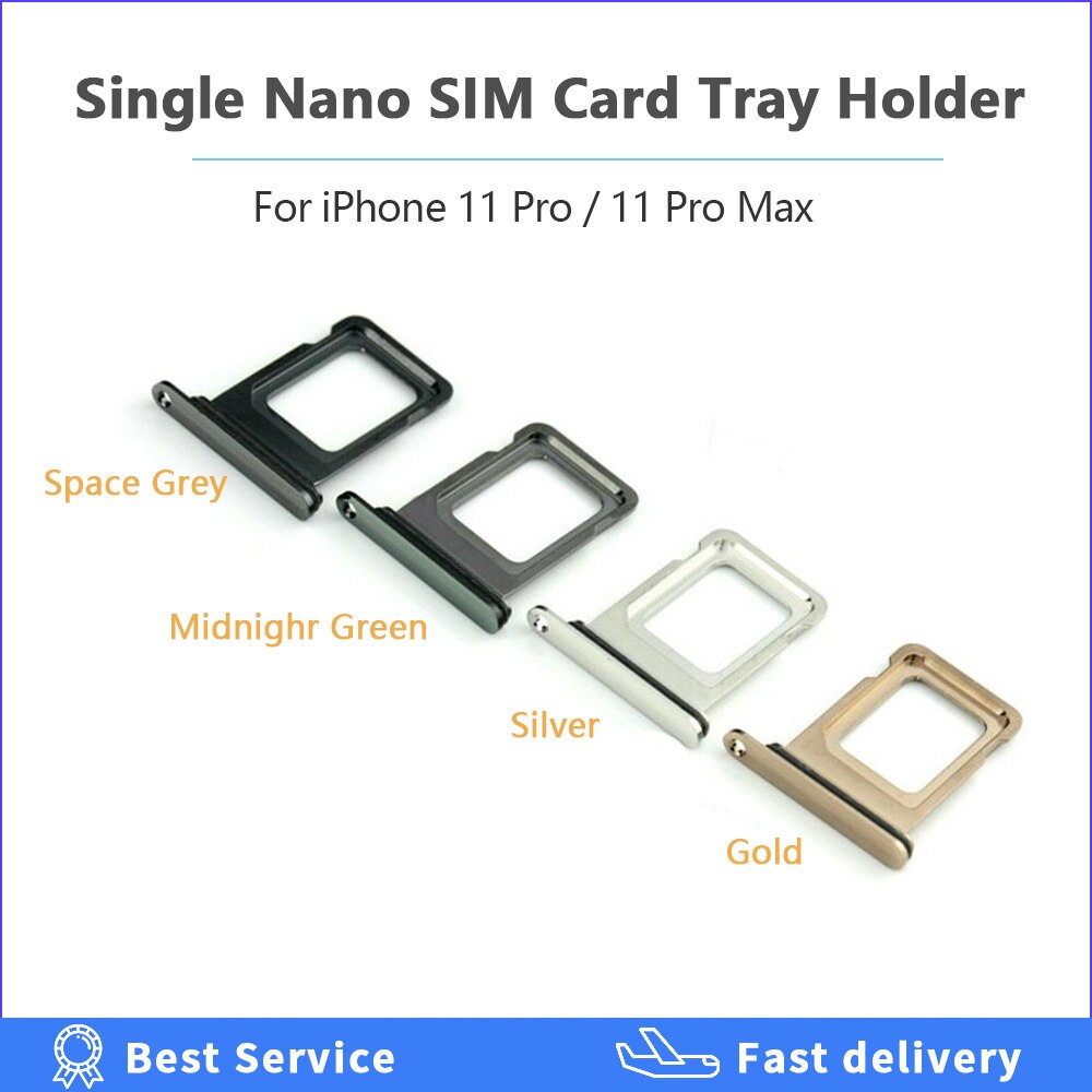 Single Nano SIM Card Tray Holder For iPhone 11 Pro Max SIM Card Holder Adapter Socket for iPhone 11 Pro Replacement