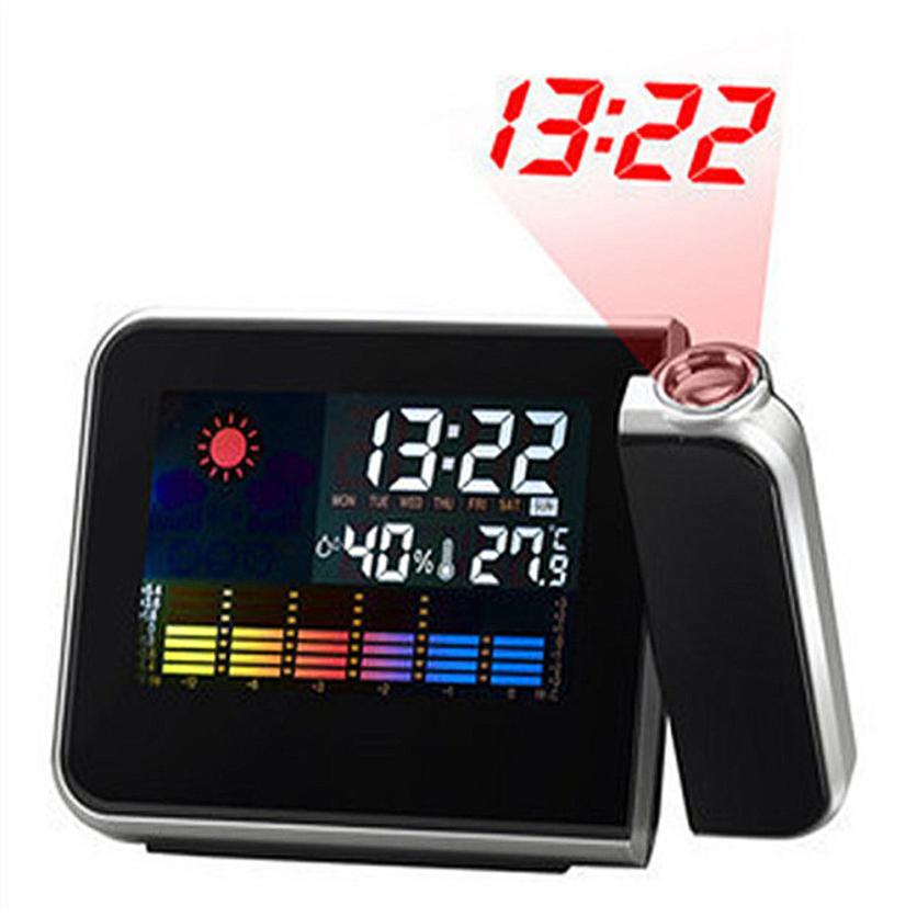 Lcd Projectie Digital Weer Snooze Wekker Led Backlight Kleur Display