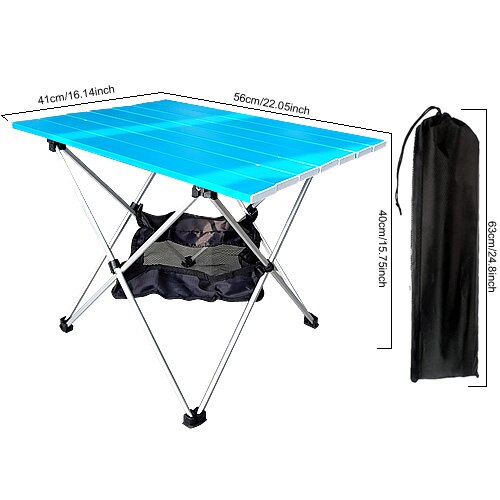 Lichtgewicht aluminium klaptafel, draagbare kampeertafel, picknick buiten kamperen, backpacken, strandterras (een klein