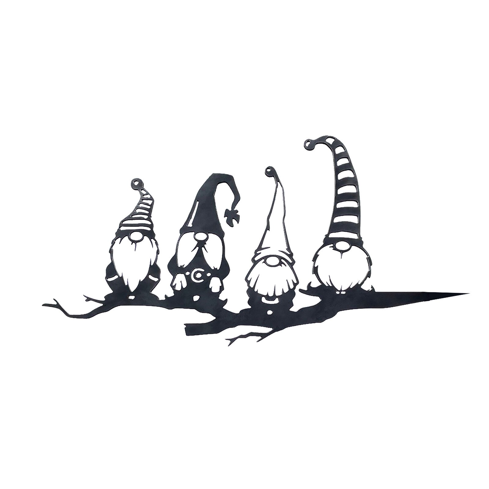 Gnomos de rama de acero para decoración de jardín, accesorios de Metal para árboles artísticos, de acero, estatua de plata, silueta de acero: Default Title