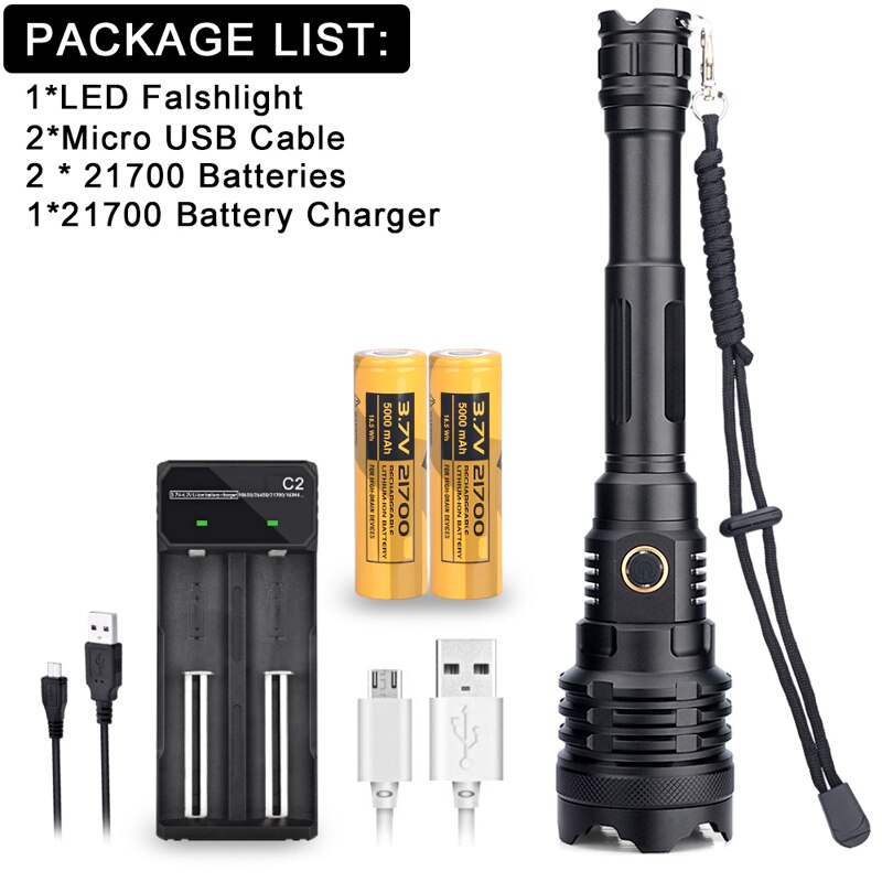 Super jasne XHP160 latarka latarka o dużej mocy doprowadziło ładowane na USB latarka Powiększenie latarka taktyczna latarka latarka myśliwska: Zimne białe