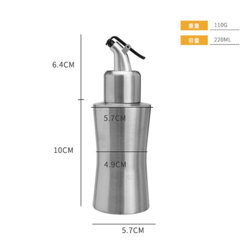 Praktische Rvs Olie Fles Lekvrij Azijn Sojasaus Fles Stofdicht Olieman Keuken Kruiden Sap Container