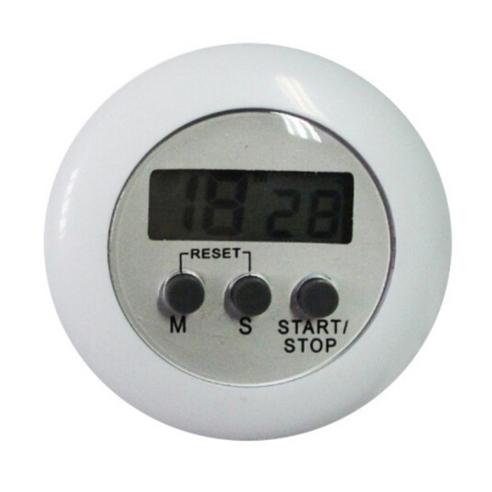 Minuteur de cuisine magnétique numérique à cristaux liquides nouveauté, avec horloge à décompte, alarme forte, minuteur pour la cuisine, 1 pièce: WHITE