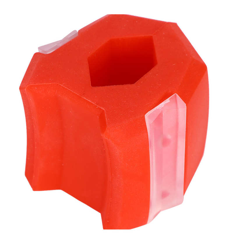 Kaaklijn Trainer Facial Afslanken Kaak Spier Training Siliconen Gezicht Hals Oefening Bal: Rood