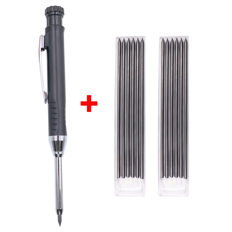 Lápiz de carpintero sólido para carpintería, mecánico, 3 colores, recarga de marcado de construcción, sacapuntas incorporado de plomo: BLANCO