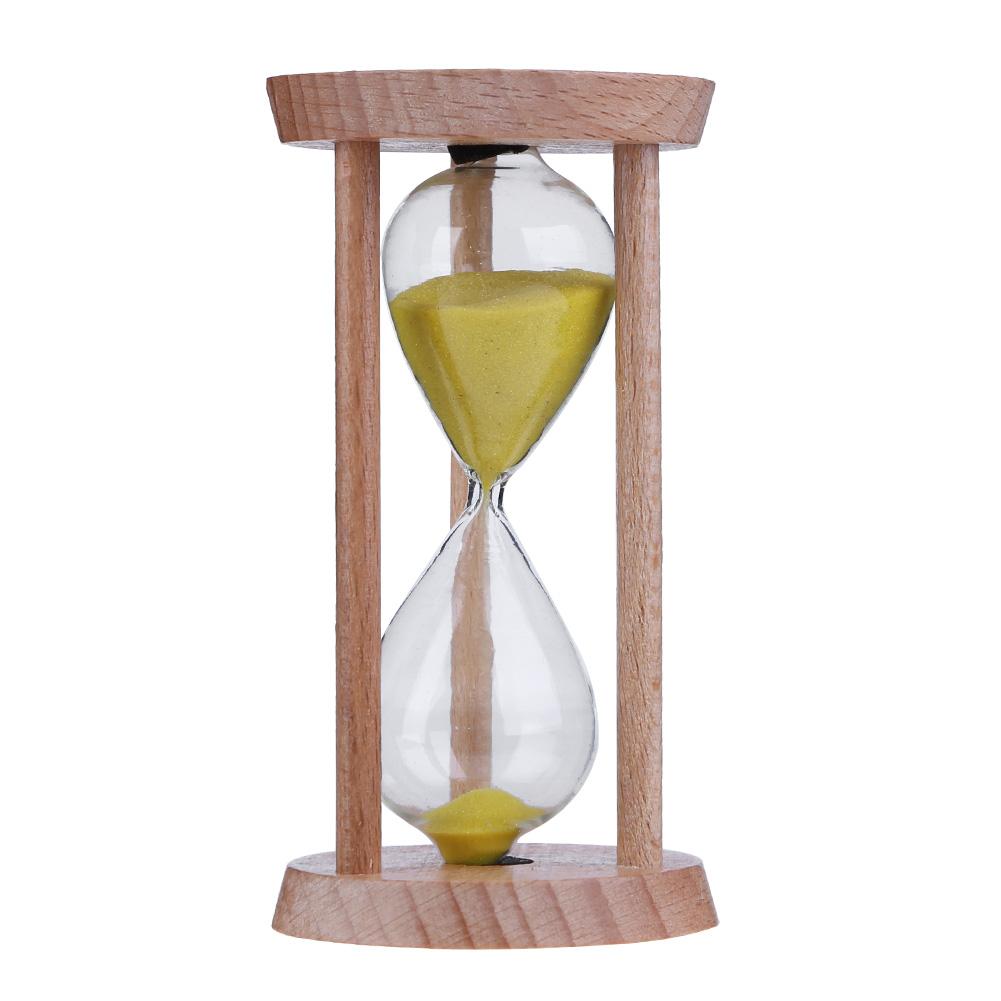 Holz Sand Uhr 3 Minuten Sanduhr Sanduhr Zahnbürste Timer freundlicher Tragbare Zeit Zähler Haushalts Tisch Dekor: Gelb
