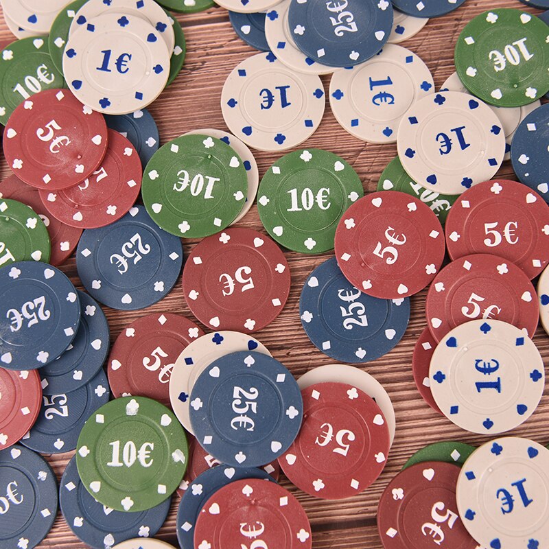 100 Stck Poker Chip 4 Stückelung einstellen für Texas halt'em Blackjack Roulette Turnier Poker Sammlung Liebhaber