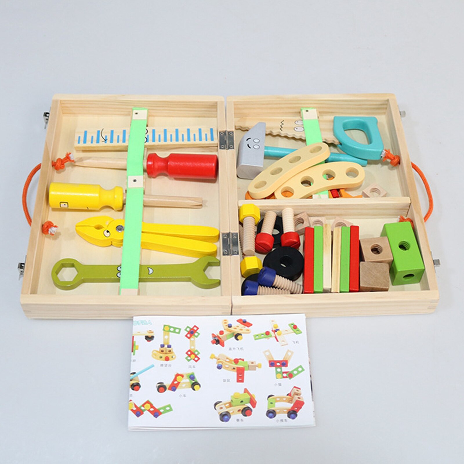 Kids Wood Repair Set Tool Assembly Toys Repair Tool Box Educational Toys for Boy Girls Kids Portable