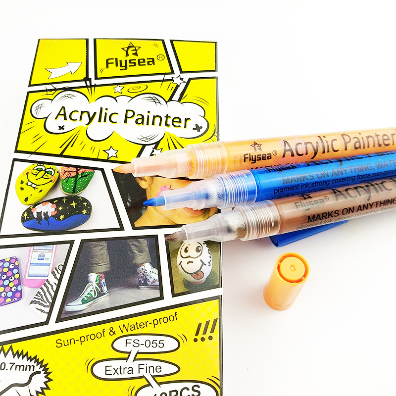 Stylo marqueur acrylique pour graffiti, encre liquide, peinture graffiti, papier, toile, verre, céramique, grill, fournitures d'art, 0.7mm,