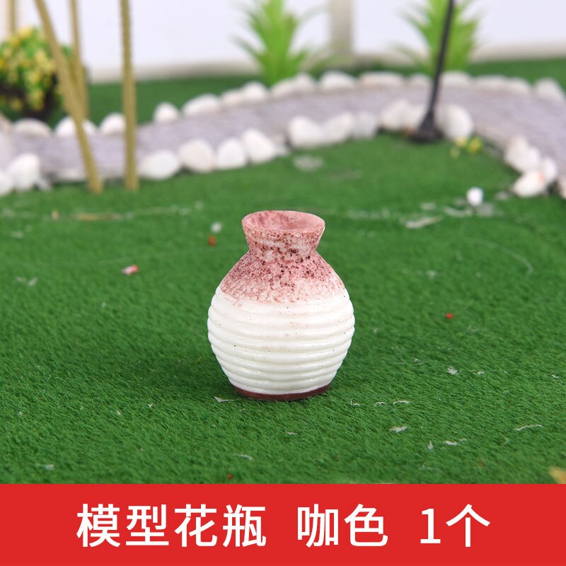 Miniatyrplast modell vaser blomsterbeholder modell dukkehus vase modell tilbehør dekorasjon til husmodeller: Kaffe