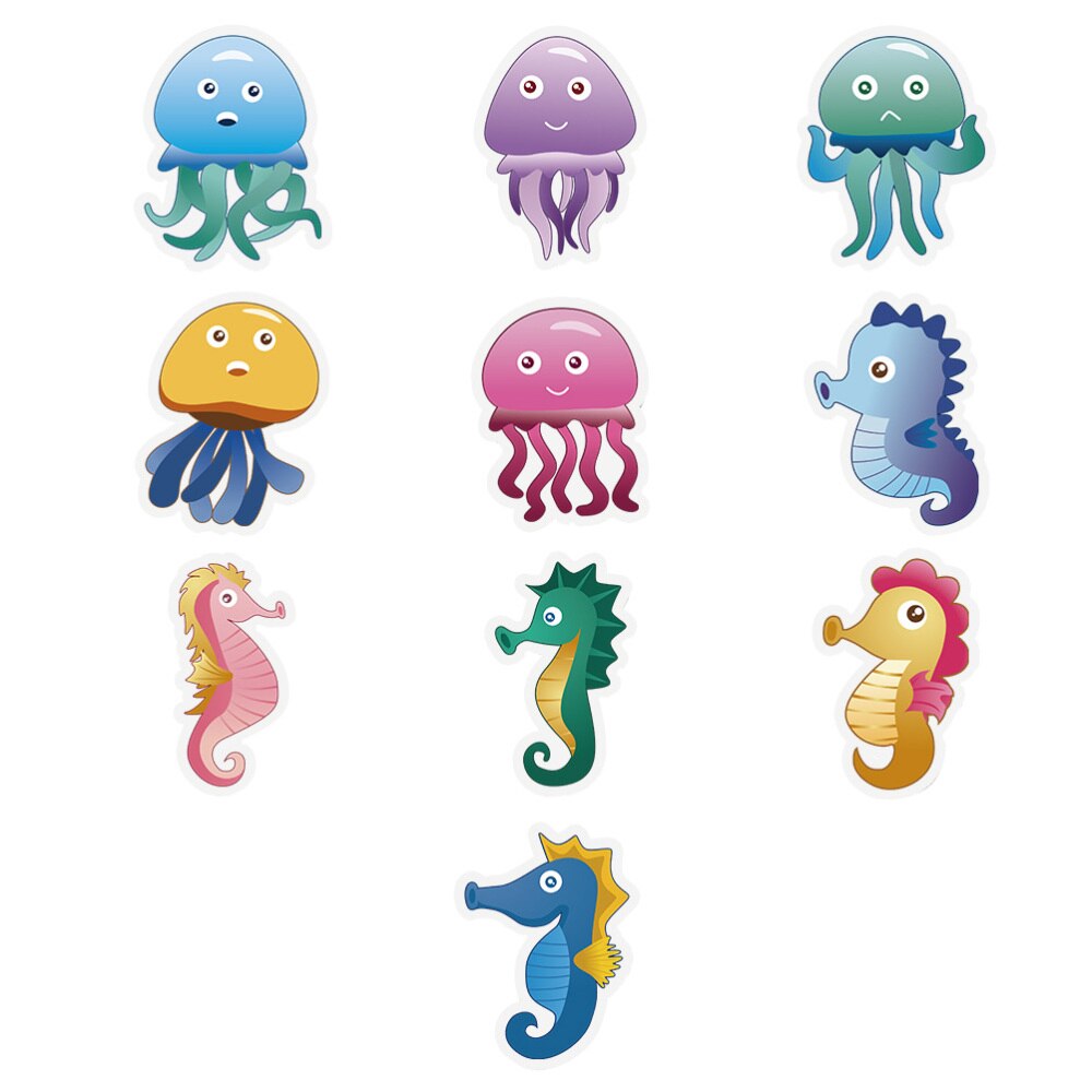 Pegatina de dibujos animados para bañera, decoración de baño, antideslizante, impermeable, 10 Uds.