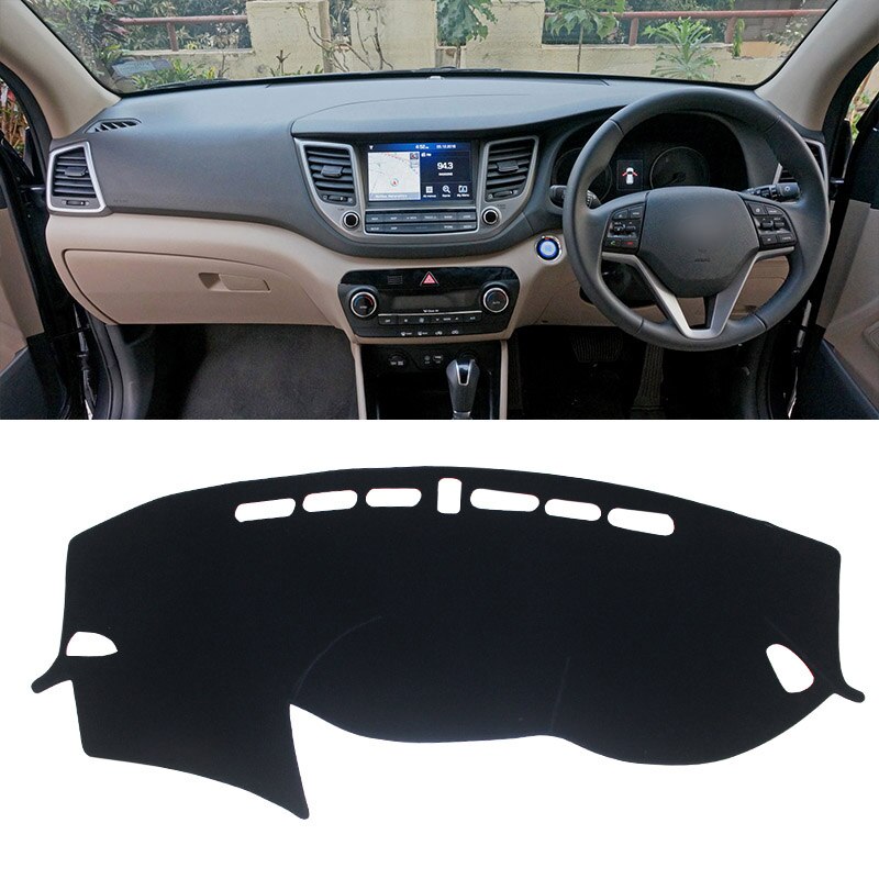 Para Hyundai Tucson , , , , , del tablero de instrumentos del coche cubierta evitar Luz de instrumento alfombra para tablero alfombras Accesorios: RHD 2015-2018 Black
