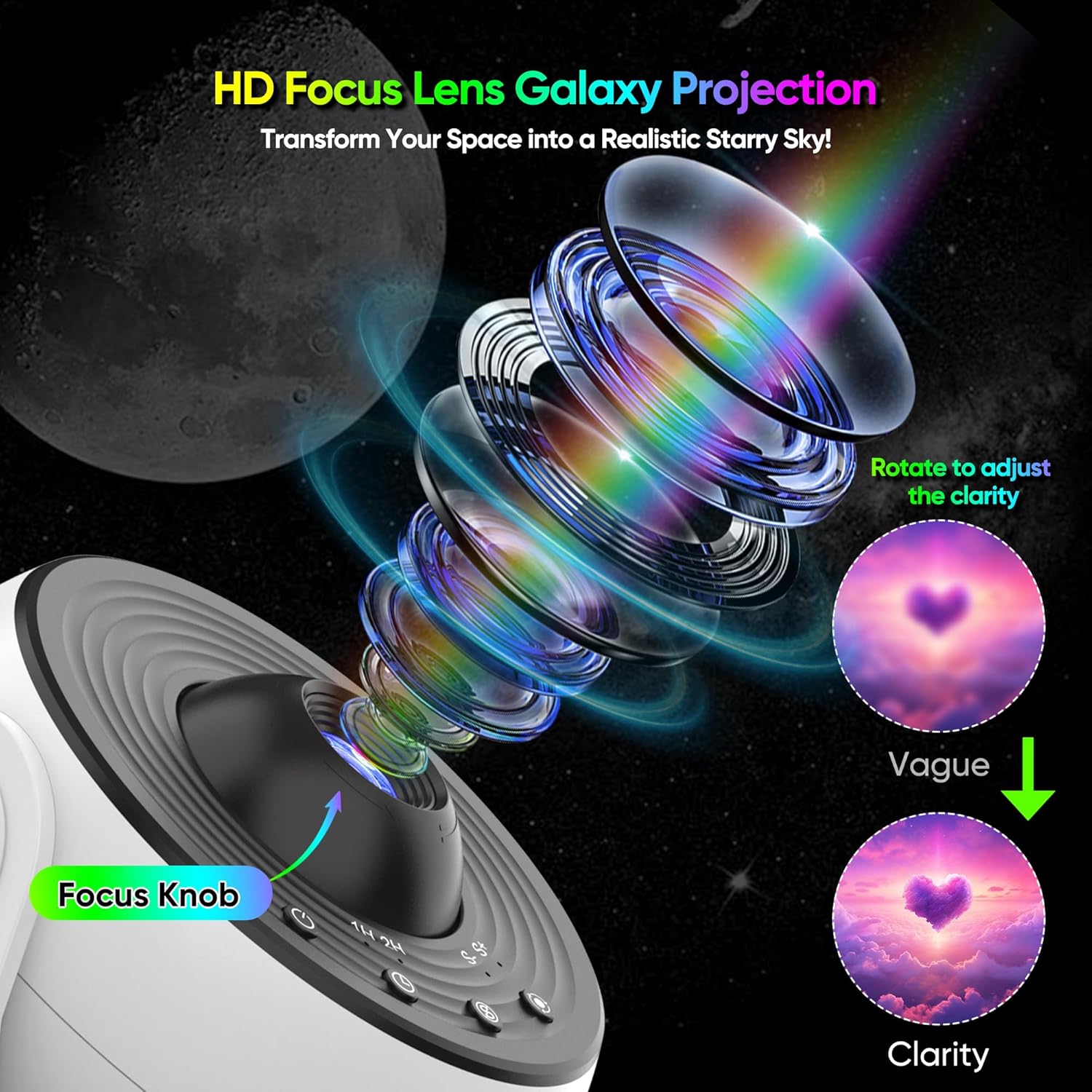 Bedroom Galaxy Projector Pro, Home Planetarium Projector Lamp Star Projector Pro Kids Adult Room Decoration with Timer Bluetooth