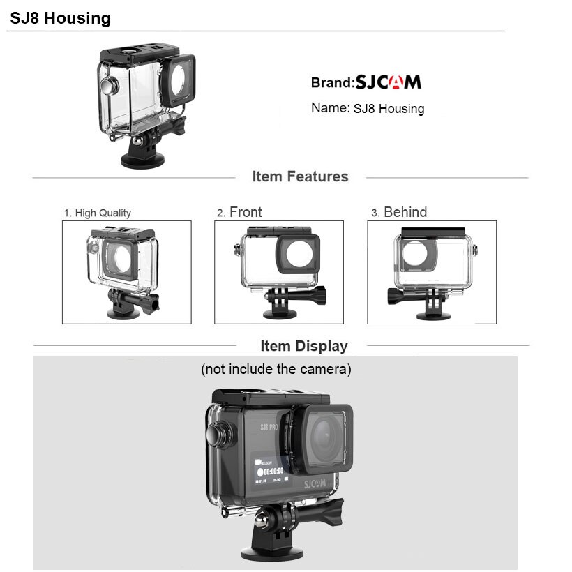 SJCAM SJ8 PRO accessoires boîtier étanche pour SJ8 Plus sac de rangement pour SJCAM SJ8 Action caméra ensemble de trépied pour SJ8 AIR