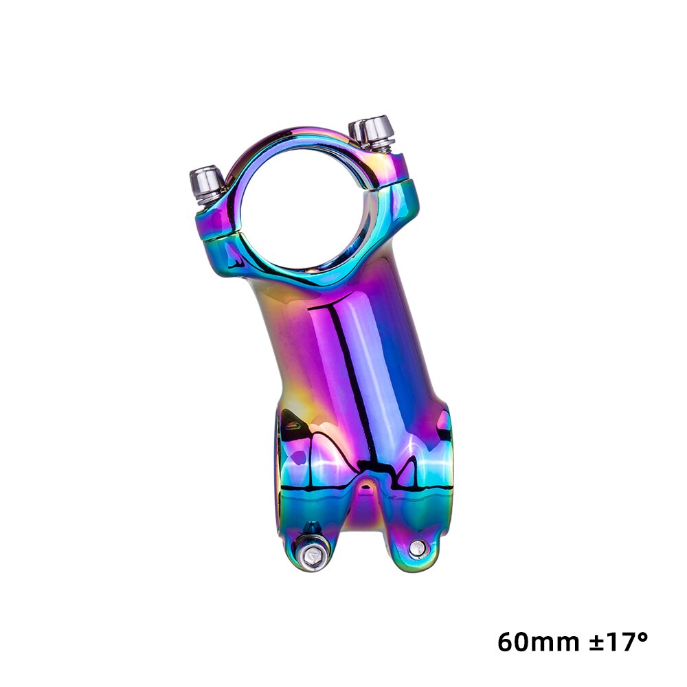 ZTTO Rainbow MTB Road Bike Oil Slick Stem 17 7 Degree 60 70 80 90mm High Strength Lightweight Fit 31.8mm Handlebar XC AM: 17degree 60 rainbow